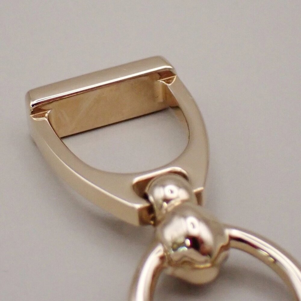 HERMES Logo Charms Etrier Twilly Ring Palladium Plated brass Italy - Picture 2 of 13